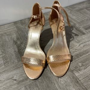 Michael Kors strappy sandals rose gold metallic
